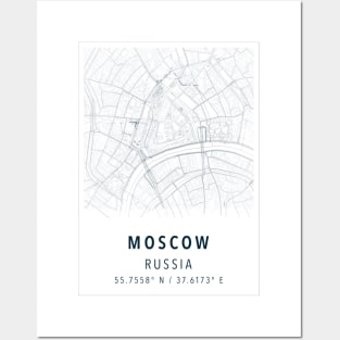 moscow russia map Posters and Art